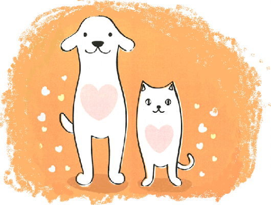 イラスト：犬と猫